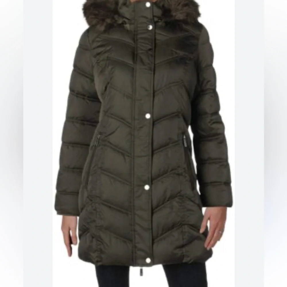 Kenneth Cole New York Women's Chevron Quilted Jacket - Black Size Large - Picture 2 of 10